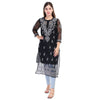 Women’s Black Chikankari Cotton Kurta with 3/4 Sleeves