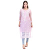 Women’s Light Pink Chikankari Cotton Kurta with 3/4 Sleeves