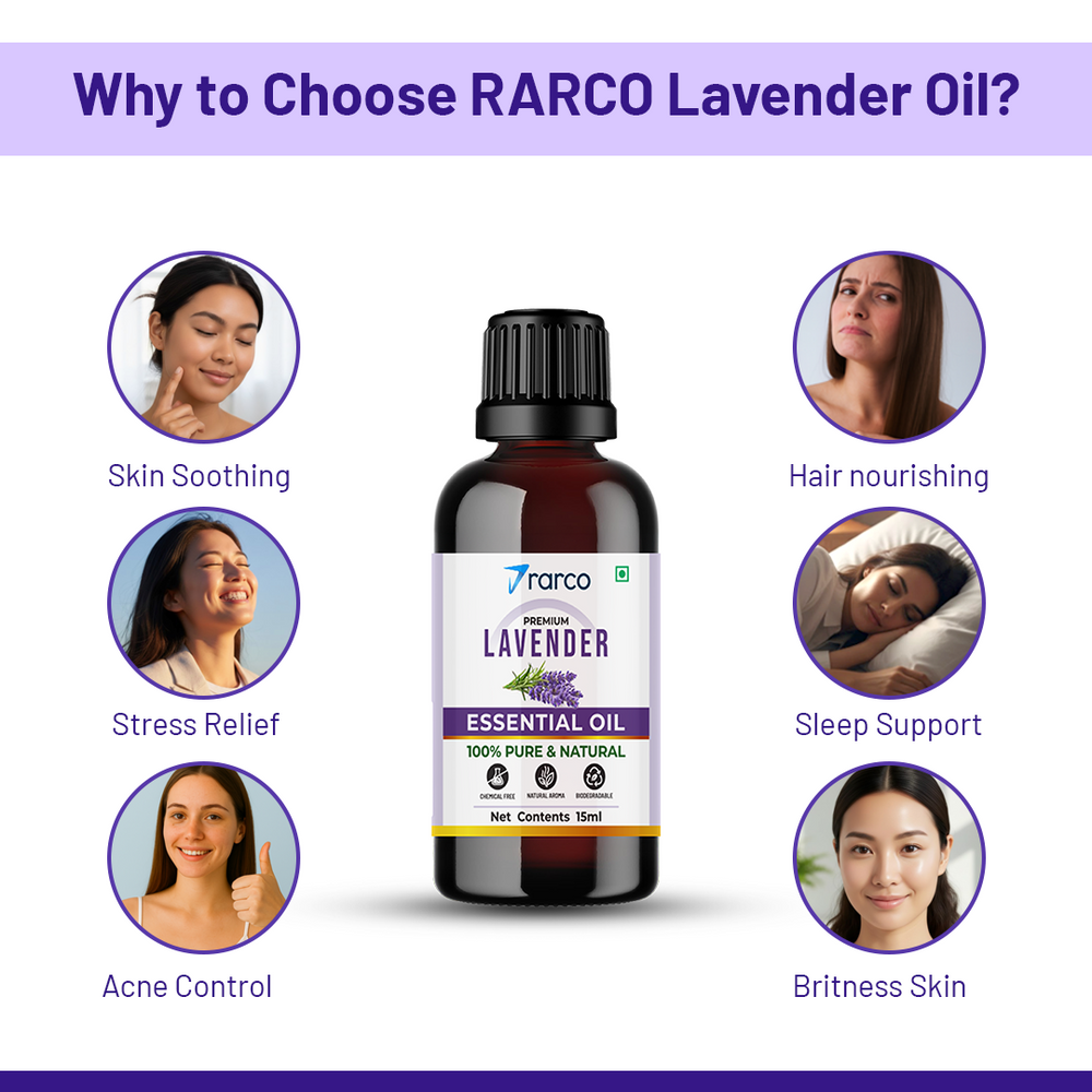 RARCO Lavender Essential Oil 15ML | 100% Pure & Natural | Skin, Hair & Relaxation