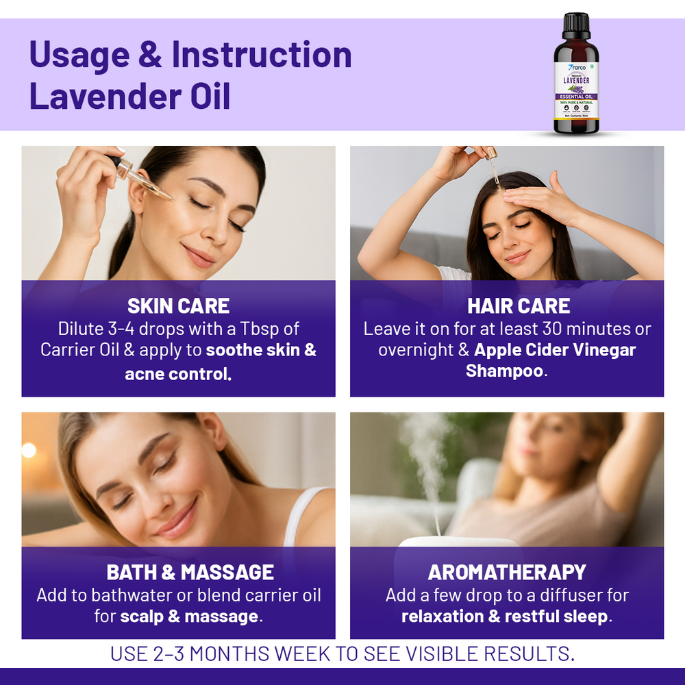 RARCO Lavender Essential Oil 15ML | 100% Pure & Natural | Skin, Hair & Relaxation
