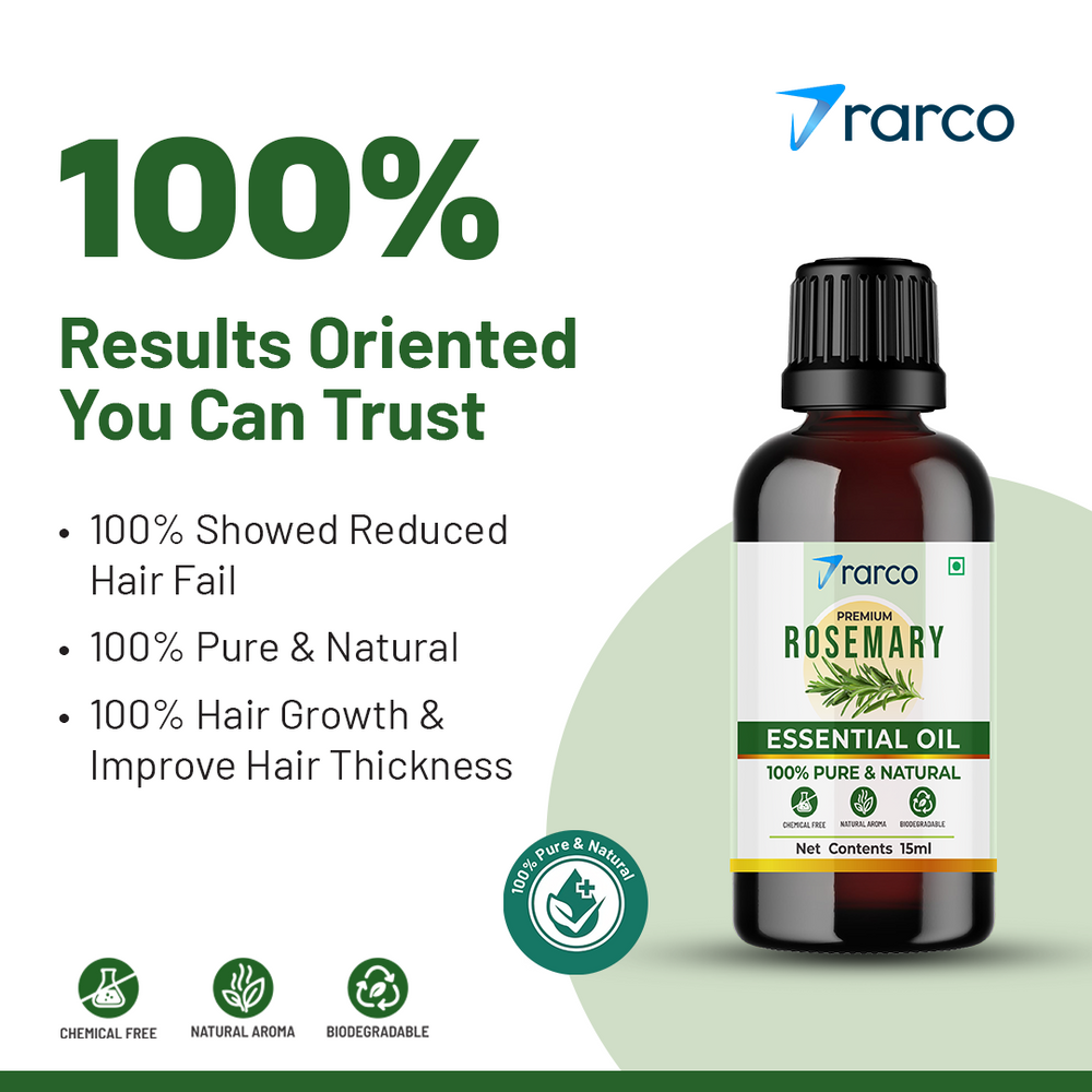 RARCO Rosemary Essential Oil 15 ML for Hair Growth, Skin & Scalp