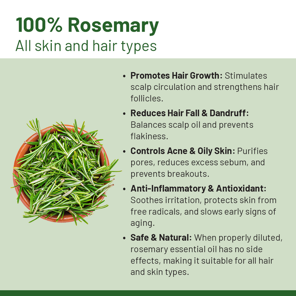 RARCO Rosemary Essential Oil 15 ML for Hair Growth, Skin & Scalp