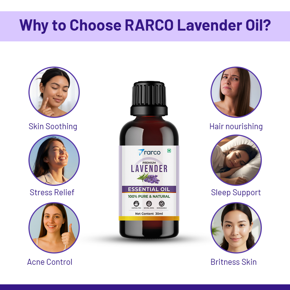 RARCO Lavender Essential Oil 30ML | 100% Pure & Natural | Skin, Hair & Relaxation