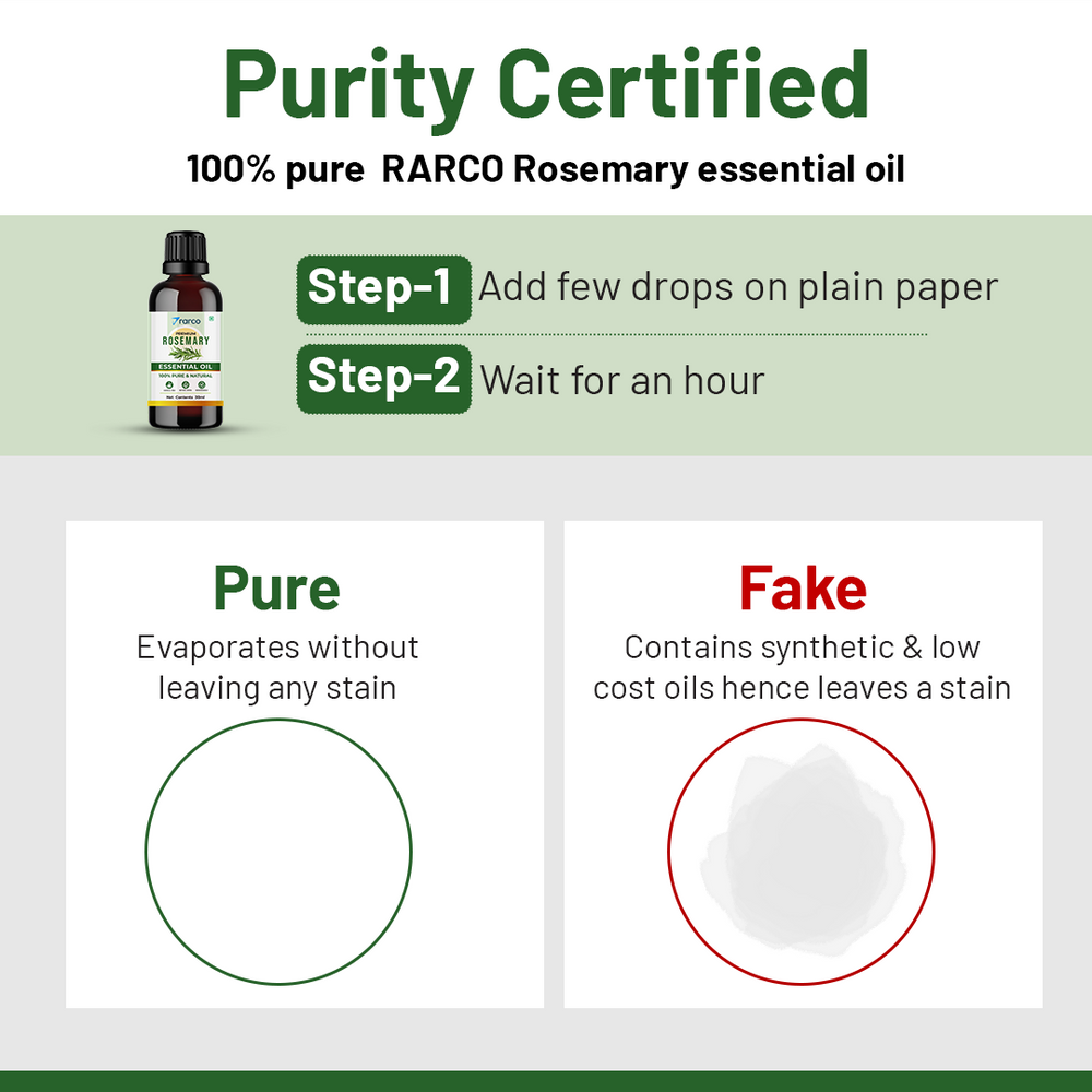 RARCO Rosemary Essential Oil 30 ML for Hair Growth, Skin & Scalp
