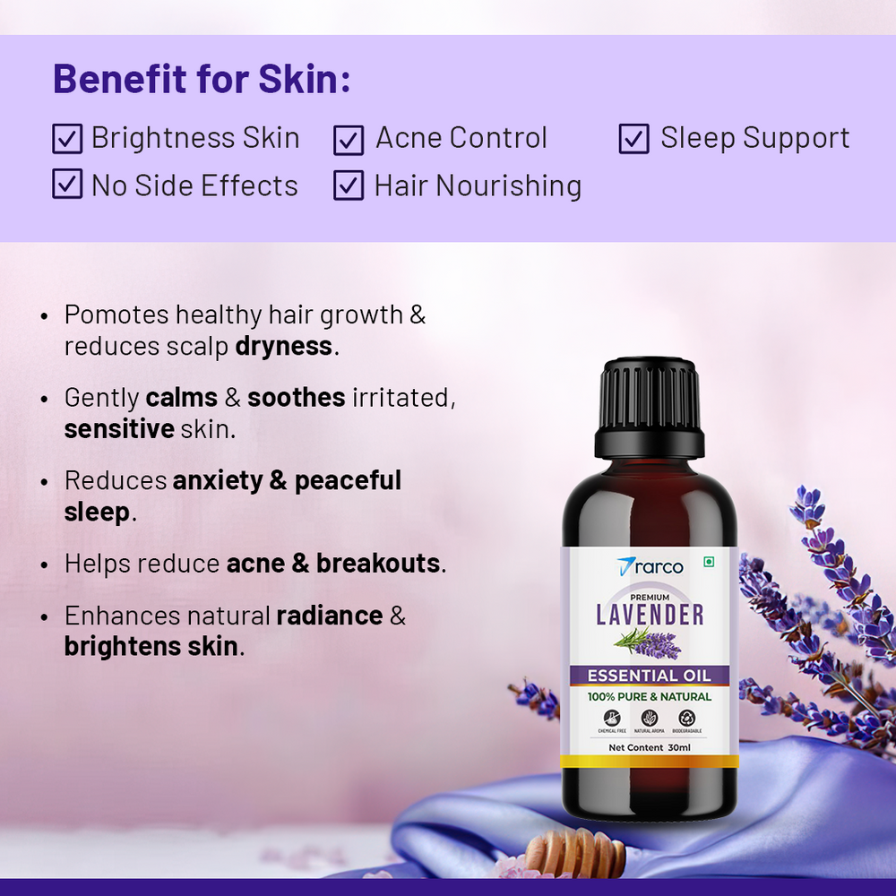 RARCO Lavender Essential Oil 30ML | 100% Pure & Natural | Skin, Hair & Relaxation