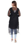 Women’s Black Chikankari Cotton Kurta with 3/4 Sleeves