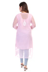 Women’s Light Pink Chikankari Cotton Kurta with 3/4 Sleeves